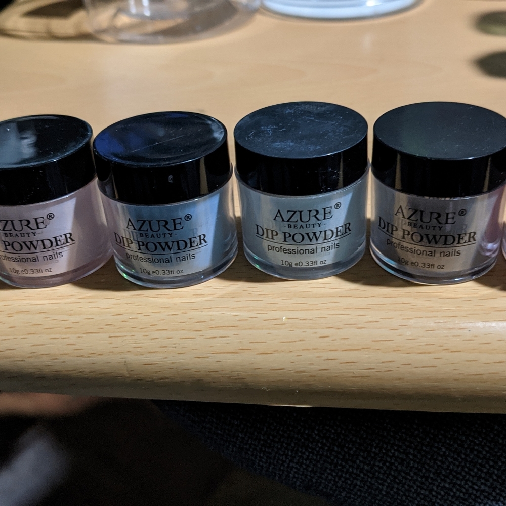 Azure powder dip nail 6 colors lot